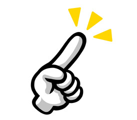 指さし　アイコン　記号　サイン タッチ　ワンポイント　手　イラスト