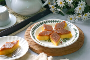 Kuih Talam Suji, a traditional Malaysian steamed cake for breakfast or afternoon tea.