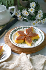Kuih Talam Suji, a traditional Malaysian steamed cake for breakfast or afternoon tea.