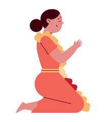 prayer woman for festival kumbh mela