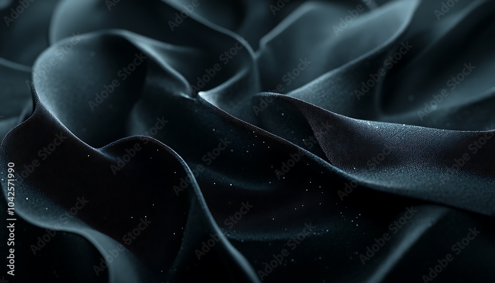 Aufkleber the image showcases a close-up of dark, flowing fabric with a subtle sheen, featuring gentle folds a