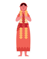 pilgrim woman in kumbh mela