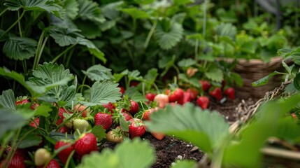 Fresh Strawberries In A Garden