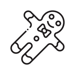 Christmas gingerbread cookies icon design vector template