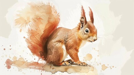 Obraz premium Squirrel Illustration on a Clean Background