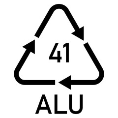 Illustration metals recycling codes ALU 41. Aluminium