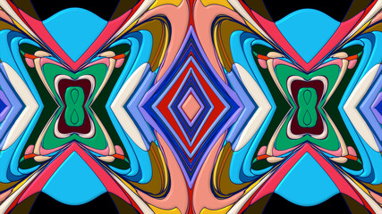 Colorful symmetrical abstract kaleidoscope background pattern for summer 
