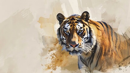 Obraz premium Majestic Tiger Portrait on Clean Background