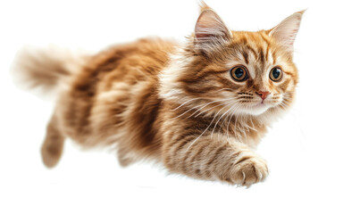 Obraz premium jumping excited cat on transparent background