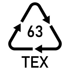 Illustration biomatter - organic material recycling codes TEX 63. Other textiles