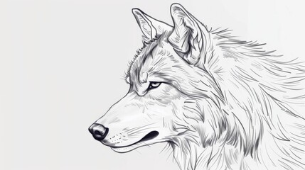 Naklejka premium Detailed Wolf Illustration on Clean White Background