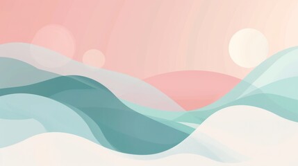 Abstract Pastel Mountain Landscape