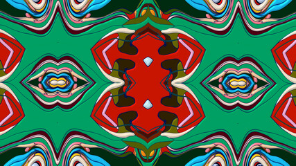 Colorful symmetrical abstract kaleidoscope background pattern for summer 
