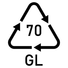 Illustration glass recycling codes GL 70. Clear glass