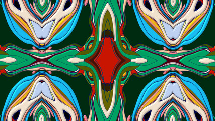 Colorful symmetrical abstract kaleidoscope background pattern for summer 

