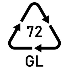 Illustration glass recycling codes GL 72. Brown glass