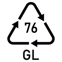 Illustration glass recycling codes GL 76. Leaded glass