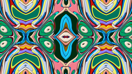 Colorful symmetrical abstract kaleidoscope background pattern for summer 
