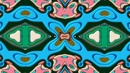 Colorful symmetrical abstract kaleidoscope background pattern for summer 
