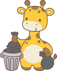 
Set Vector Stock Illustrations Isolated of Baby Giraffe.
Cute giraffe animals with various activities.
Funny sticker of Giraffe animal kids.