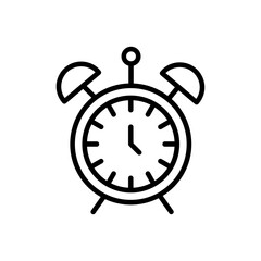 Alarm clock icon Flat art illustration in outline