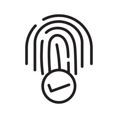 Biometric security icon Flat art illustration in outline