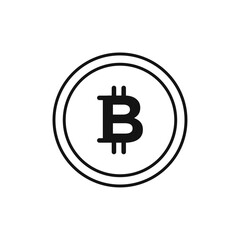 Bitcoin Icon Flat art illustration in outline