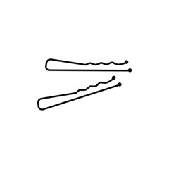 Bobby pin icon Flat art illustration in outline