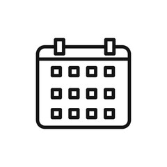 Calendar icon Flat art illustration in outline