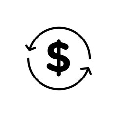 Cash flow icon Flat art illustration in outline