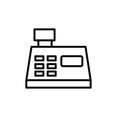 Cash register icon Flat art illustration in outline