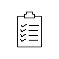Check list icon Flat art illustration in outline