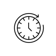 Clock icon Flat art illustration in outline