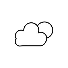 Cloud sun icon Flat art illustration in outline