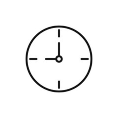 Clock nine icon Flat art illustration in outline