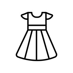 Dress Icon Flat art illustration in outline