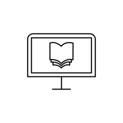 E learning icon Flat art illustration in outline