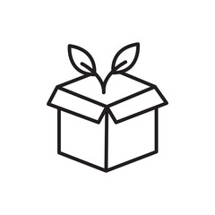 Eco packaging icon Flat art illustration in outline