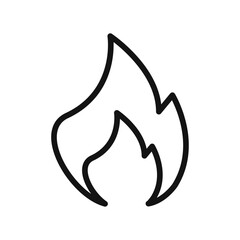 Flame icon Flat art illustration in outline