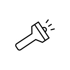 Flashlight icon Flat art illustration in outline