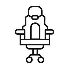 Gaming chair icon Flat art illustration in outline