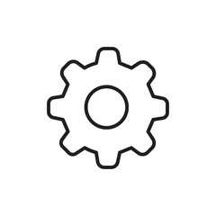 Gear icon Flat art illustration in outline