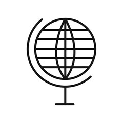 Globe icon Flat art illustration in outline