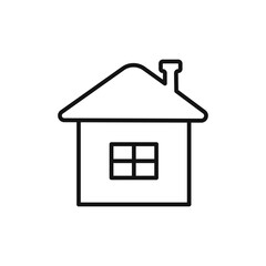 Home icon Flat art illustration in outline