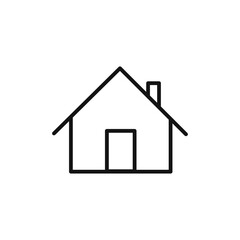 House icon Flat art illustration in outline