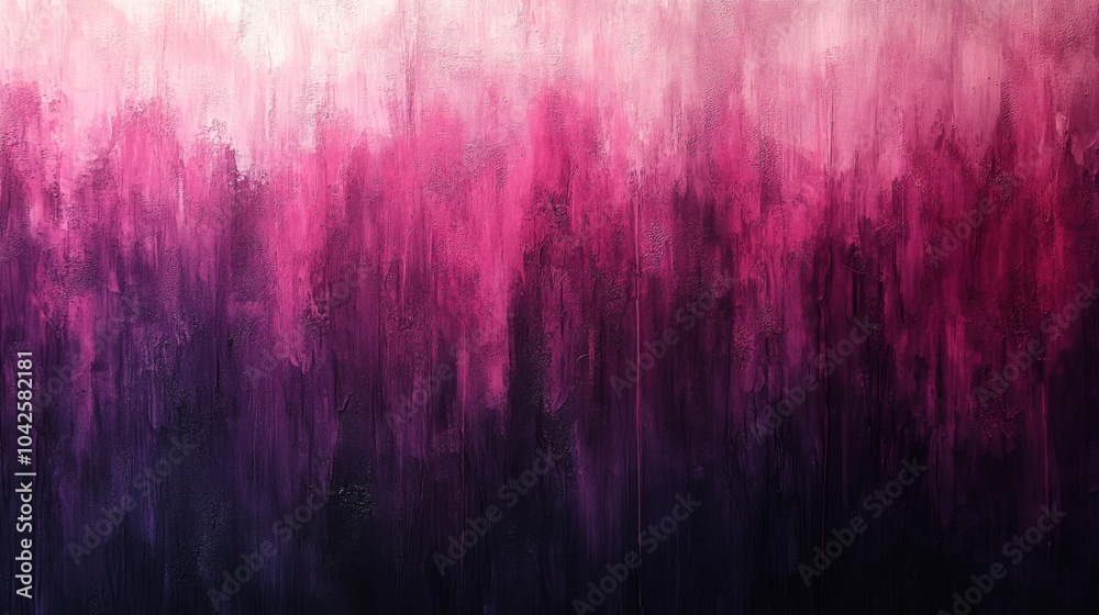 Poster This artwork presents a stunning gradient transitioning from soft pinks at the top to deep purples at the bottom. The flowing brush strokes create an intriguing atmosphere that captivates viewers.