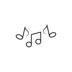 Music note icon Flat art illustration in outline