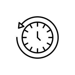 Past time icon Flat art illustration in outline