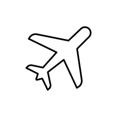 Plane icon Flat art illustration in outline