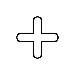 Fototapeta premium Plus icon Flat art illustration in outline